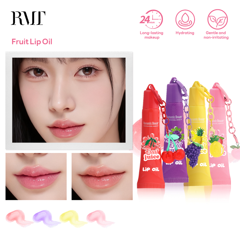 RMT Makeup Lip gloss Fruit Series Lipstick สี เปล่งประกายยาวนาน Lip care เพิ่ม VE