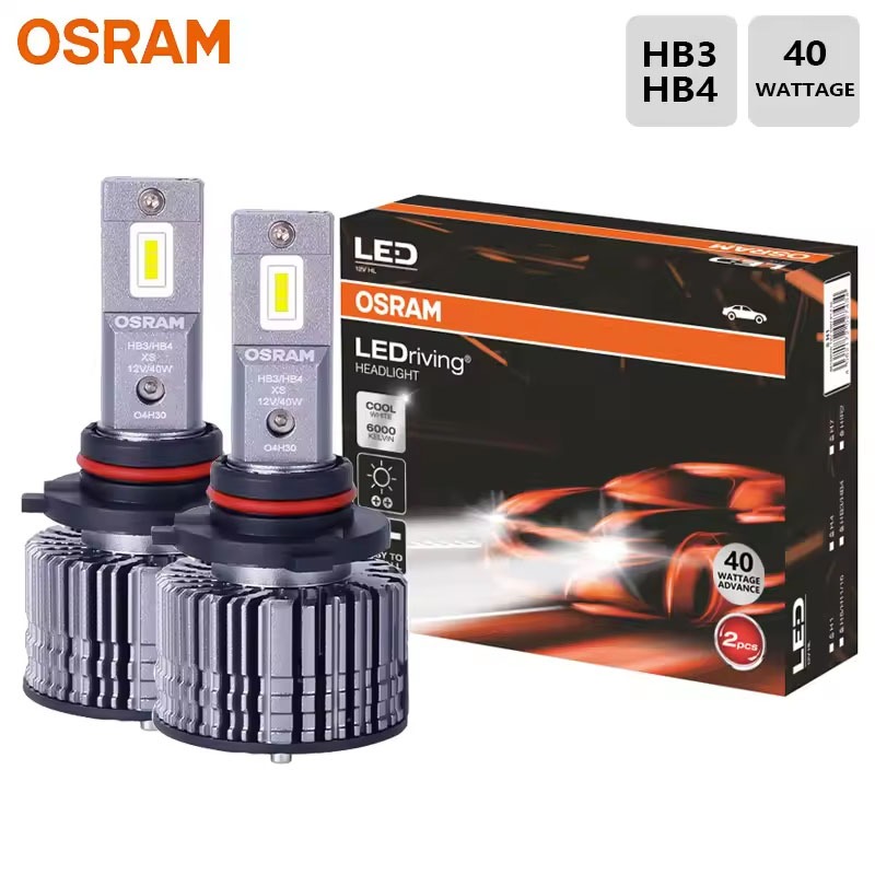 2pcs OSRAM OSRAM LED XLZ HB4 HB3 12V 40W ไฟหน้ารถ LEDriving Super Bright 6,000K สีขาว LED รถแนวตั้งห