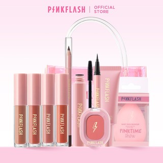 PINKFLASH Hottest Lipstick Blush Makeup Set Pinkgirl And Nude Color Eyeshadow Christmas Snow Fairy Cruelty-Free Beauty