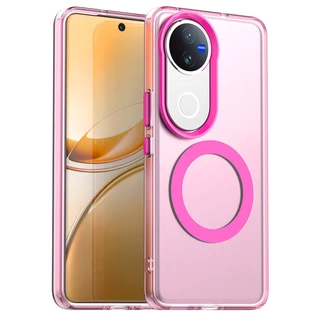 เคส Vivo V60 V50 V40 V50 Lite 5G เคส Vivo V40 Pro เคสกันกระแทกโปร่งแสงสีลูกกวาดพร้อมการชาร์จไร้สายแม่เหล็กกรอบ TPU ฝาหลังพลาสติก