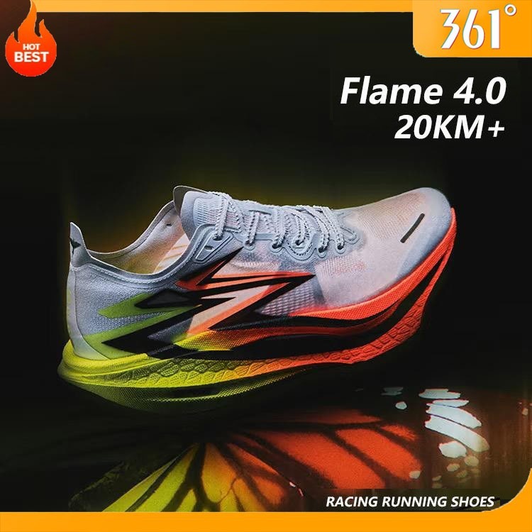 【จัดส่งจากกรุงเทพฯ】361 Degrees Flame 4.0 รองเท้าวิ่งมาราธอนระดับโปร พร้อมแผ่นคาร์บอนลดแรงกระแทก โมเดล 672512205