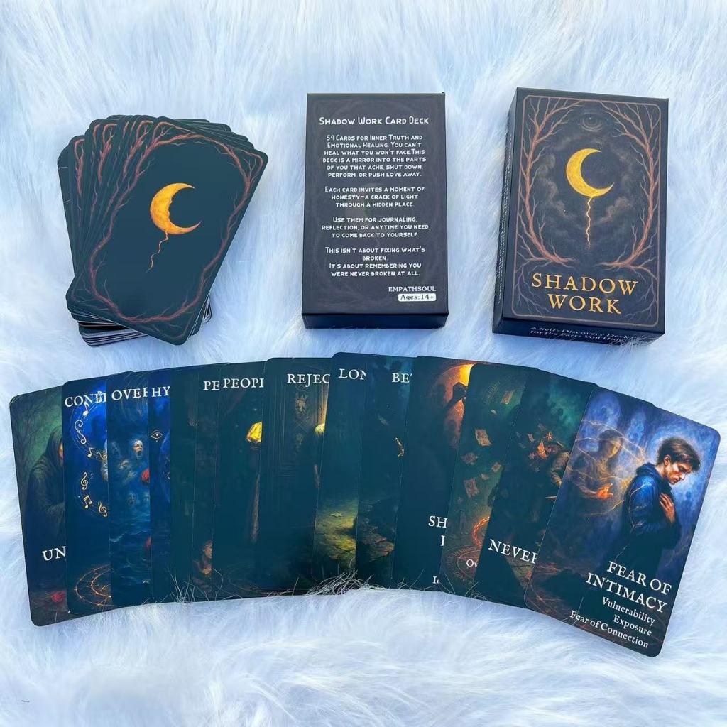 [คลังสินค้าพร้อม] Heaven and Earth Cover 12X7CM Reflection Moon Oracle Card English Word Card Board 