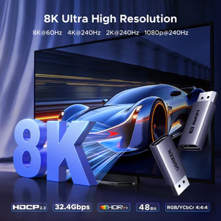 UGREEN 8K/60Hz DisplayPort to HDMI 1-Pack Aluminium Shell Adapter Unidirectional เข้ากันได้กับเดสก์ท็อป แล็ปท็อป จอภาพ HDTV โปรเจคเตอร์