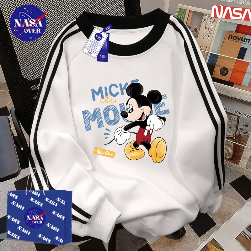 【จัดส่งจากกรุงเทพฯ】🔥NASA ฤดูใบไม้ร่วง แบรนด์แฟชั่น oversize แขนยาว ลายการ์ตูน🎨 ย