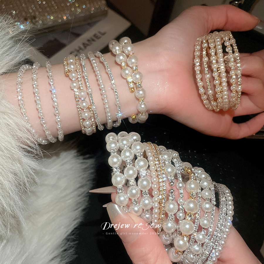 สร้อยข้อมือน้ำเมฆหลากสี สไตล์สีทองและสีเงิน เครื่องประดับแฟชั่นสำหรับผู้หญิง