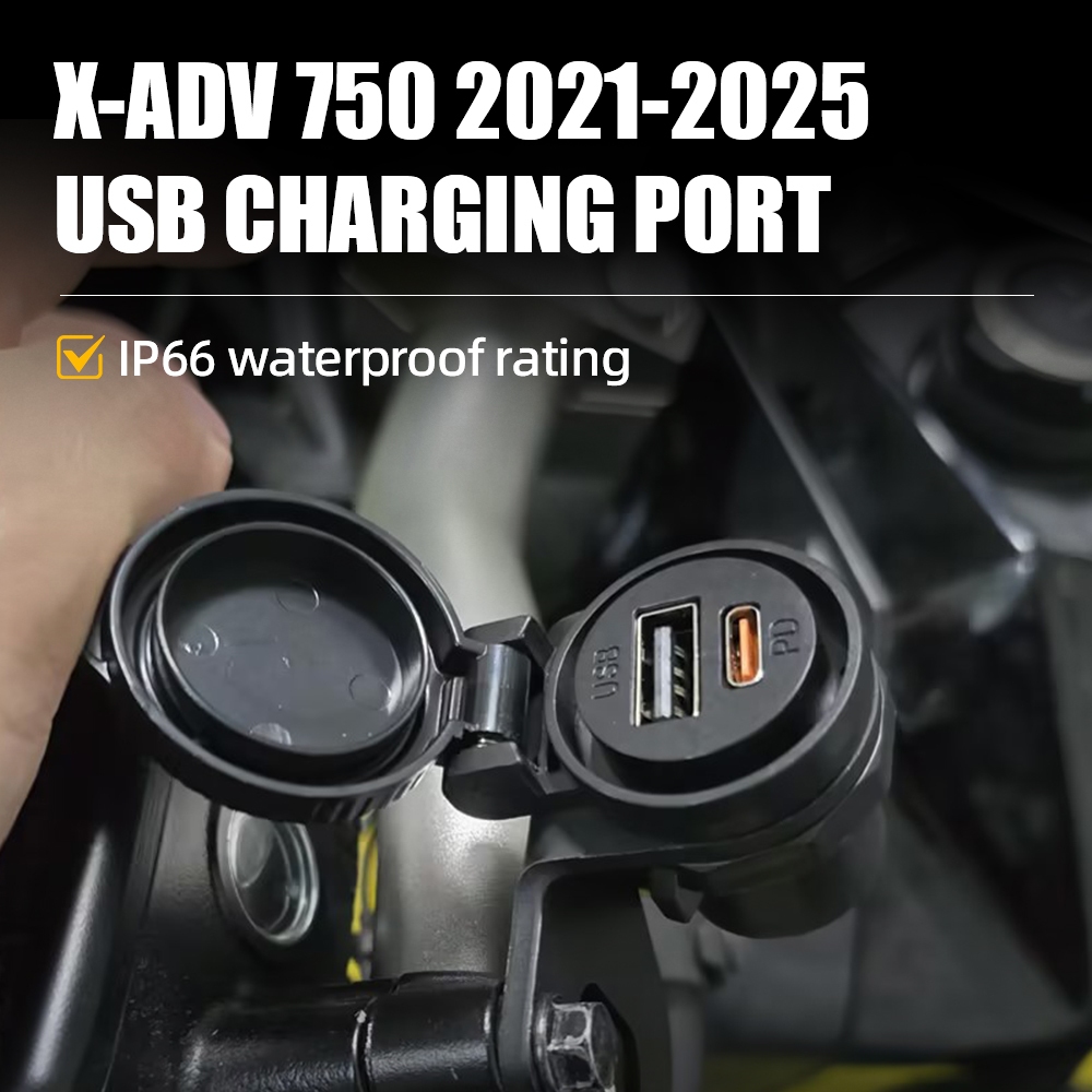 รถจักรยานยนต์เหมาะสําหรับ Honda X-ADV750 2021 2022 2023 2024 2025 พอร์ตชาร์จ USB ใหม่ 2025