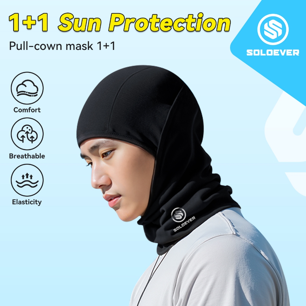 【TH Delivery】SOLOEVER หน้ากากผ้าเรยอน แบบเต็มหน้า กันแดด เหมาะกับฤดูใบไม้ผลิ และ