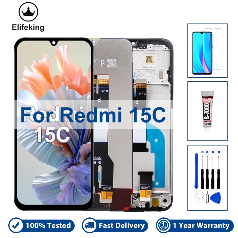 6.9 "สําหรับXiaomi Redmi 15C 4G 25078RA3EA 15C 5G 2508CRN2BCจอแสดงผลLCD Touch Panel Digitizerกรอบเปลี่ยน