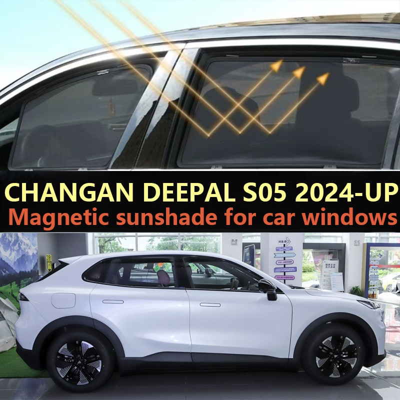ม่านบังแดดหน้าต่างรถยนต์สําหรับ CHANGAN DEEPAL S05 2024-UP ผ้าคลุมหน้าต่างรถยนต์ผ้าม่านอุปกรณ์เสริม