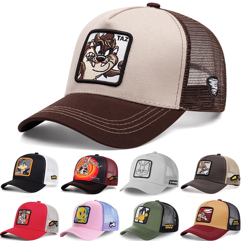 Bugs BUNNY หมวกเบสบอลตาข่ายลายการ์ตูน TAZ Daffy Titi อะนิเมะ Trucker