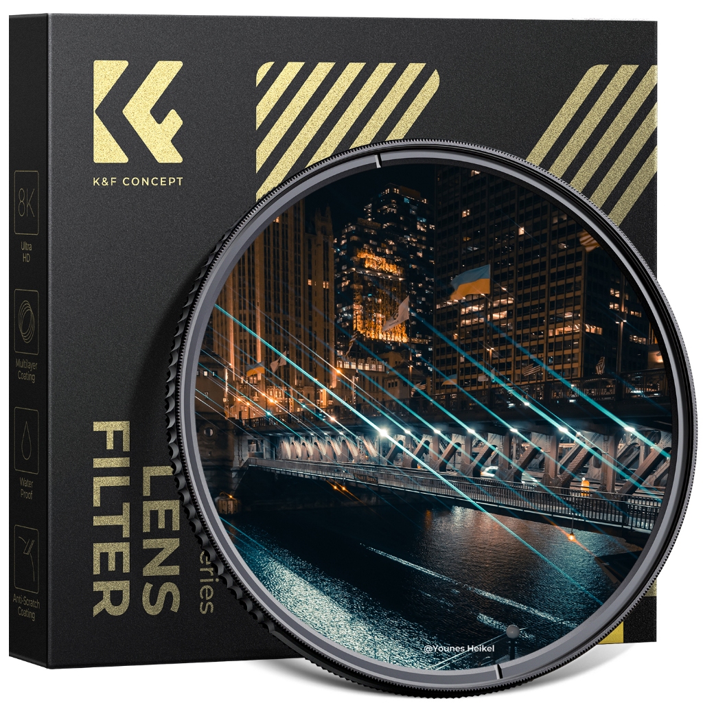 K & F Concept 49 มม.-82 มม. Nano-X Blue Streak Filter (2 มม.) เลนส์กรอง Anamorphic Optical Glass Lig