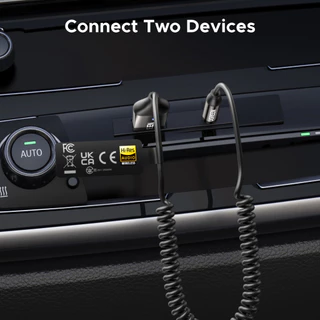 UGREEN อะแดปเตอร์ Bluetooth 6.0 Car AUX – เสียงความละเอียดสูง, LDAC/AAC/SBC, โทรแบบแฮนด์ฟรี, เชื่อมต่ออัตโนมัติ, สายขด 3.5 มม.