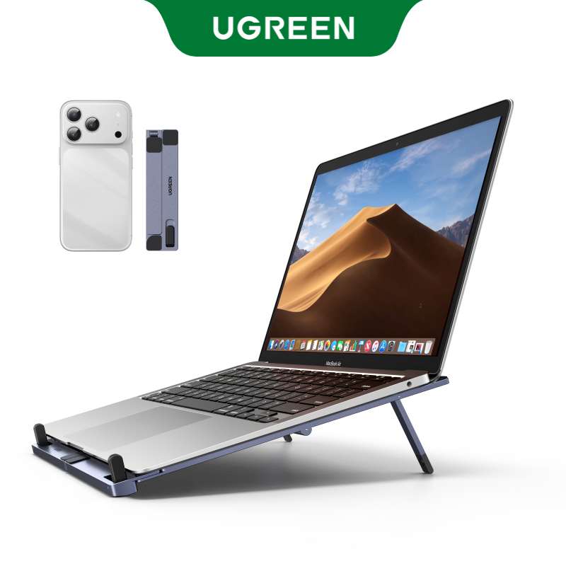 UGREEN แบบพกพาและตามหลักสรีรศาสตร์ขาตั้งแล็ปท็อปสําหรับ MacBook Air Pro อลูมิเนียมพับได้แนวตั้งโน้ตบ
