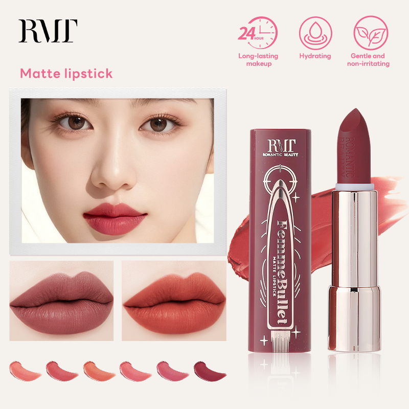 RMT Makeup Lipstick Matte Finish สี มีชีวิตชีวา ติดทนนาน Lip care เพิ่ม VE