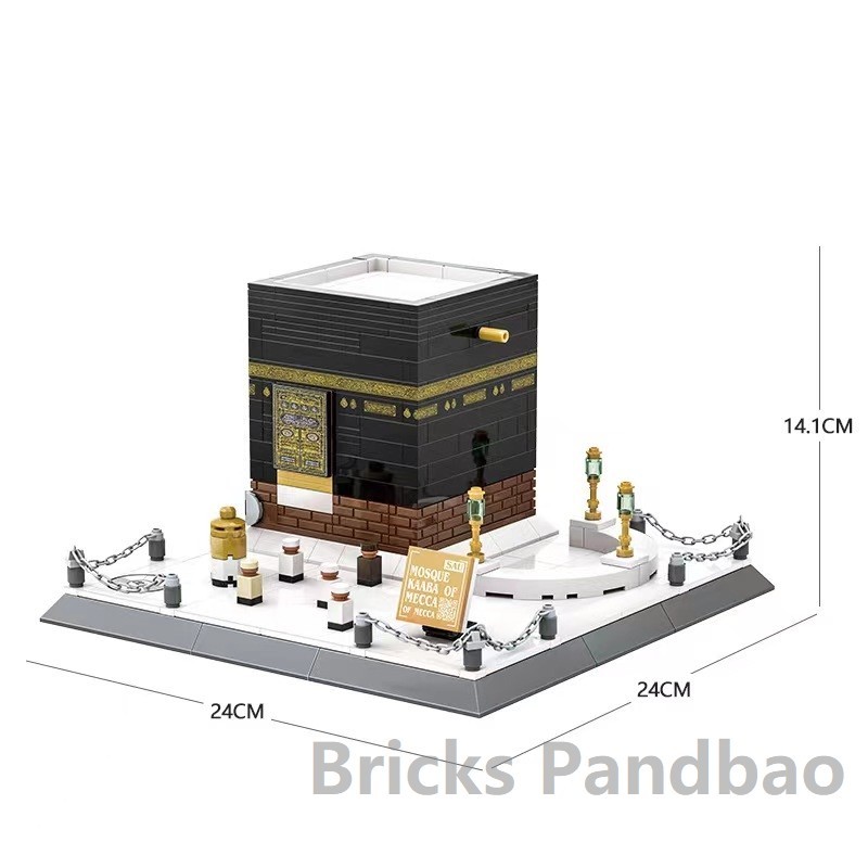 ✨มัสยิด Kaaba โมเดลประกอบแล้ว 446ชิ้น WANGE Muslim Mosque ของเล่นจิ๊กซอว์ - รูปที่ 7