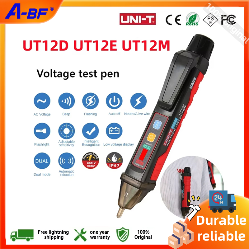 UNI-T UT12D/UT12E/UT12M เครื่องทดสอบแรงดันไฟฟ้าอัจฉริยะแบบไม่สัมผัส CAT IV 1000V โหมดแรงดันไฟฟ้าคู่ส