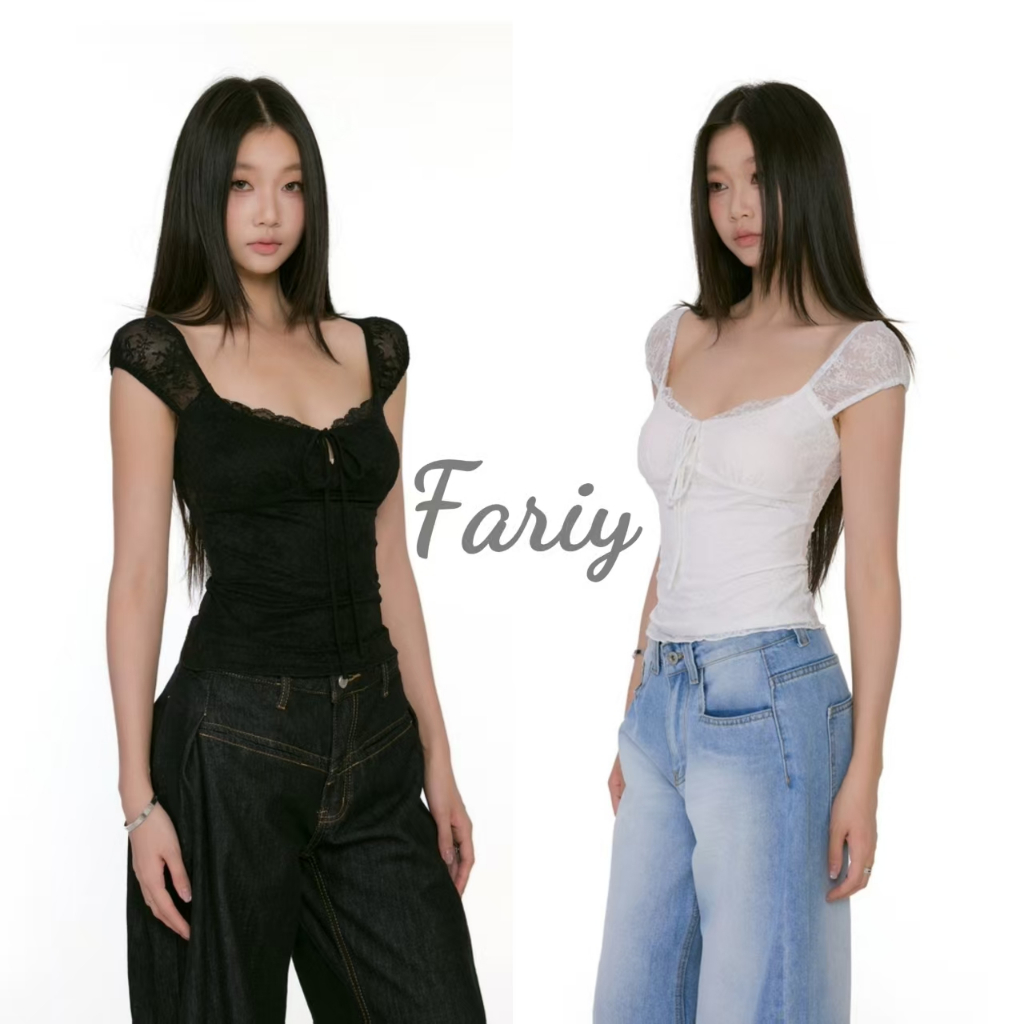 Fariy คลังสินค้าพร้อม  เสื้อกล้ามสีดำเซ็กซี่เข้ารูปช่วงเอวสำหรับผู้หญิงในช่วงฤดูร้อนปี 2025