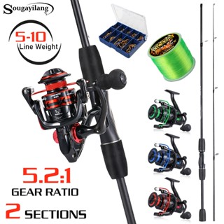 ชุดตกปลาคาร์บอนไฟเบอร์ 1.8 เมตร พร้อมรีลเกียร์ 5.2:1 และเหยื…