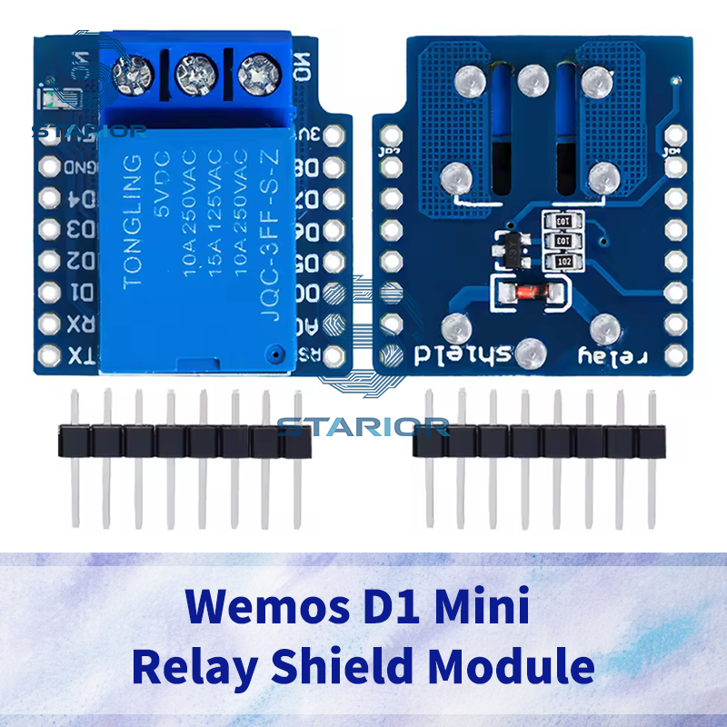 1-3PCS 1 ชุดหนึ่งช่องสําหรับ Wemos D1 Mini Relay Shield Wemos D1 Mini รีเลย์โมดูลสําหรับ ESP8266 Dev