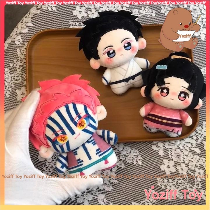 10 ซม.Demon Slayer Akaza Koyuki Hakuji ของเล่นตุ๊กตาการ์ตูนเกมอะนิเมะคอสเพลย์ของเล่น Body Squeaking 