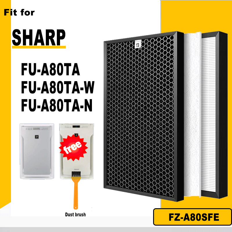 H13 ตัวกรองถ่านกัมมันต์ Hepa FZ-A80SFE สําหรับ SHARP เครื่องฟอกอากาศ FU-A80TA FU-A80TA-W FU-A80TA-N