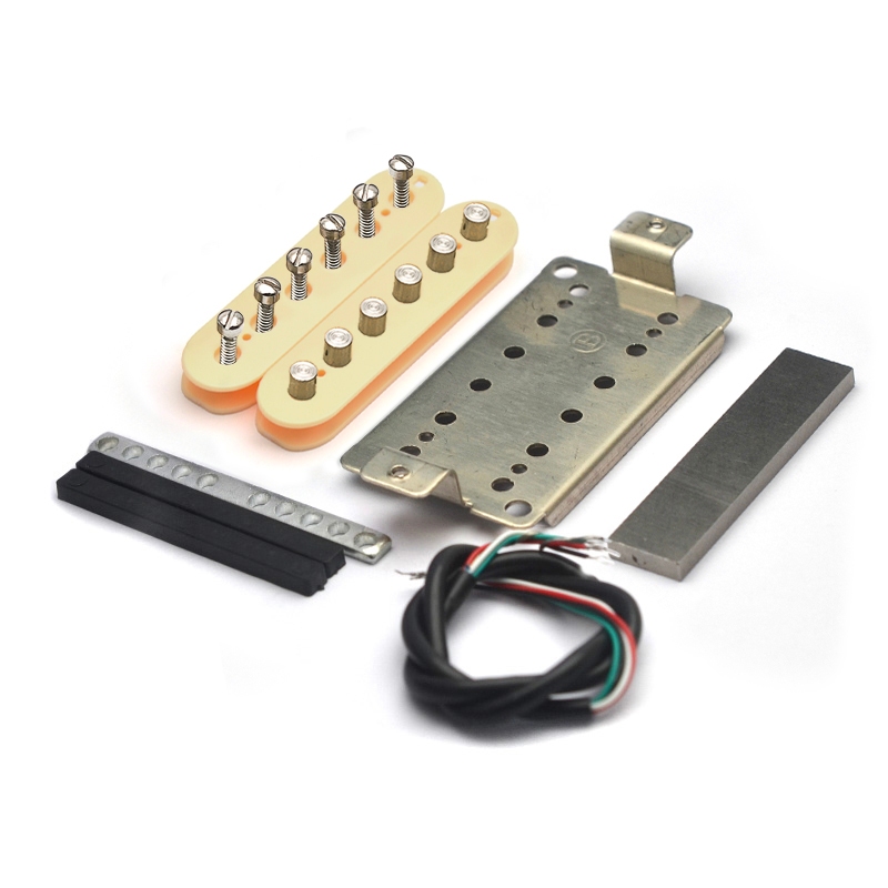 [Pickup DIY Kits] HBA2 Humbucker Pickup Kits- Alnico 2/Plastic Bobbin/ Fix/Adjustasble Pole Piece/4C Cable Pickup Kit สําหรับ Dual Coil Kit