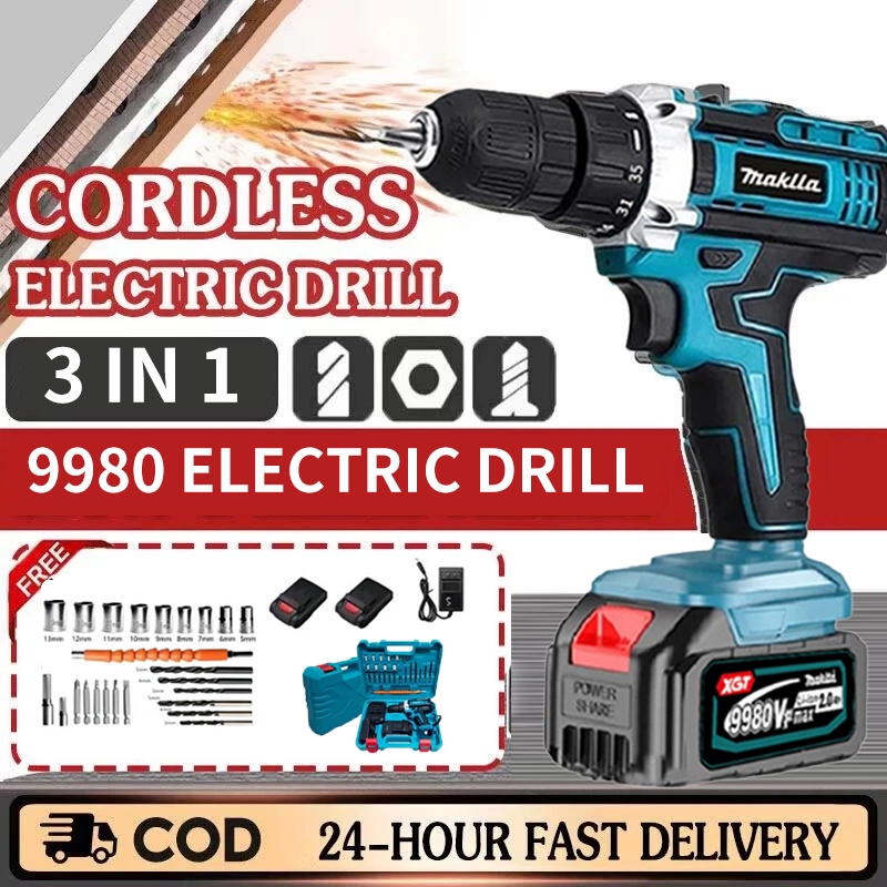 35-9980VF Torquemakita 9980VFสว่านไร้สายแบบไม่มีแปรงค้อนไฟฟ้า Combo 2Battery Impact Power Tool