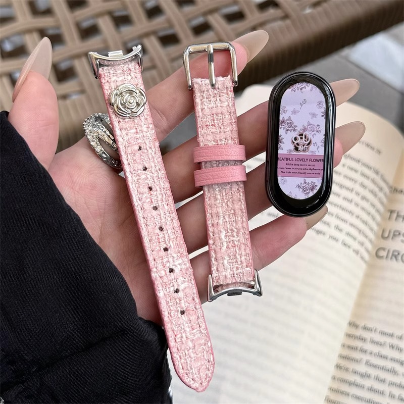 Camellia ดอกไม้สายรัดสําหรับ Xiaomi Mi Band 10 9 8 NFC 7 6 5 4 3 ตารางรูปแบบสร้อยข้อมือสําหรับ Mi Ba