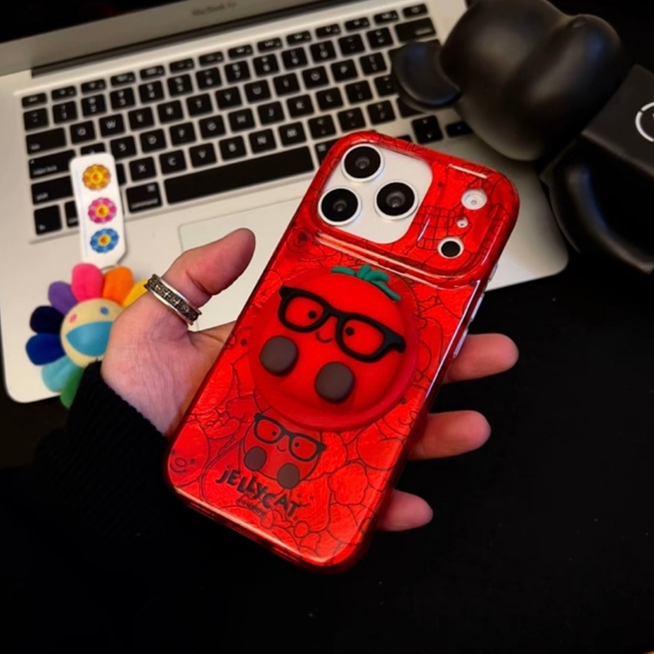 【Mr. Tomato/IMD hard case/Red】เคส compatible for iPhone 14 15 16 17 pro max case