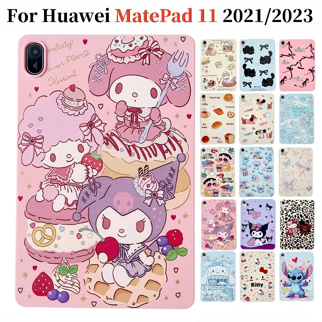 สําหรับ Huawei MatePad 11 2021 2023 2024 DBY-W09 DBR-W10 น่ารักการ์ตูนผิว TPU กันกระแทกกรณีแท็บเล็ต