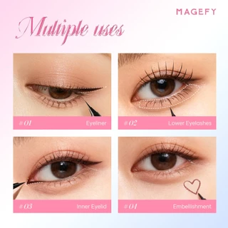 MAGEFY อายไลเนอร์ชนิดน้ําเนื้อละเอียดพิเศษ 0.01 มม. แห้งเร็ว กันน้ํา ติดทนนาน E01
