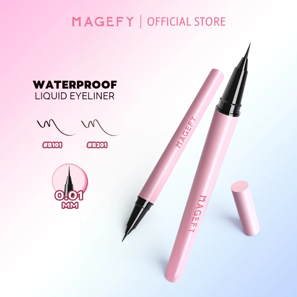 MAGEFY อายไลเนอร์ชนิดน้ําเนื้อละเอียดพิเศษ 0.01 มม. แห้งเร็ว กันน้ํา ติดทนนาน E01