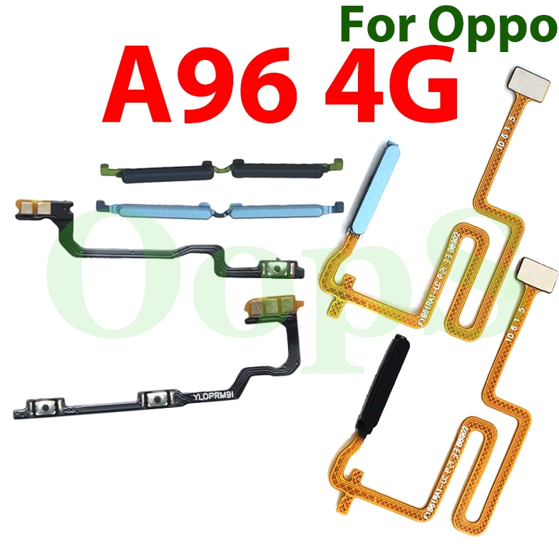 สําหรับ OPPO A96 4G CPH2333 ปุ่มบ้านเครื่องสแกนลายนิ้วมือเซ็นเซอร์กลับปริมาณสวิตช์ไฟเปิดปุ่ม Flex Cable