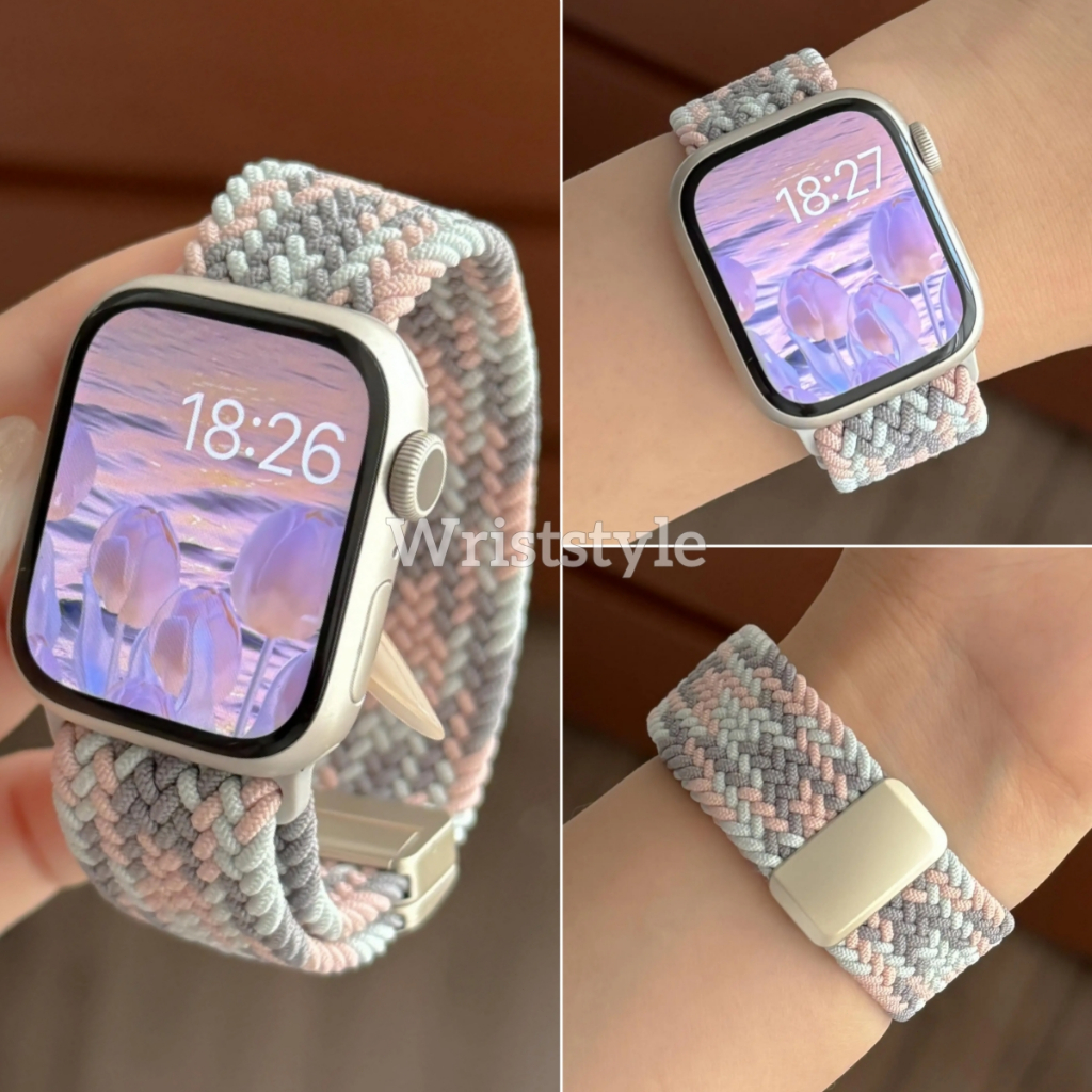 สายนาฬิกาข้อมือไนล่อน หัวเข็มขัดแม่เหล็ก ระบายอากาศ แบบเปลี่ยน สําหรับ Apple Watch S11 10 9 8 7 6 5 4 3 2 1 SE3 ULTRA iWatch 49 มม. 46 45 44 42 41 40 38