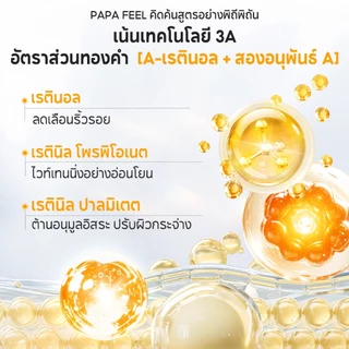 PAPA FEEL Anti Aging ลดริ้วรอย เนียนนุ่ม 4Pcs เรตินอล Moisturizer + เซรั่ม 5D Peptide อายครีม