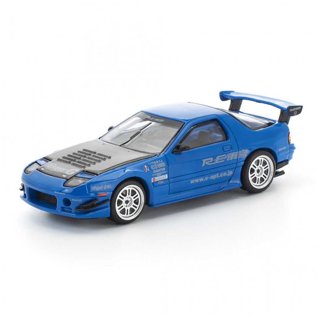 ป๊อปเรซ ราคา640290 1/64 MAZDA RX7 FC3S RE-AMEMIYA RE-AMEMIYA BLUE Diecast Scale รถโมเดล