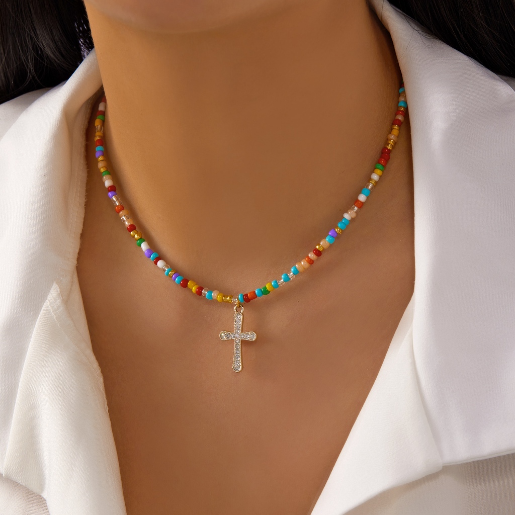 วินเทจข้ามสร้อยคอปรับเครื่องประดับโบโฮ