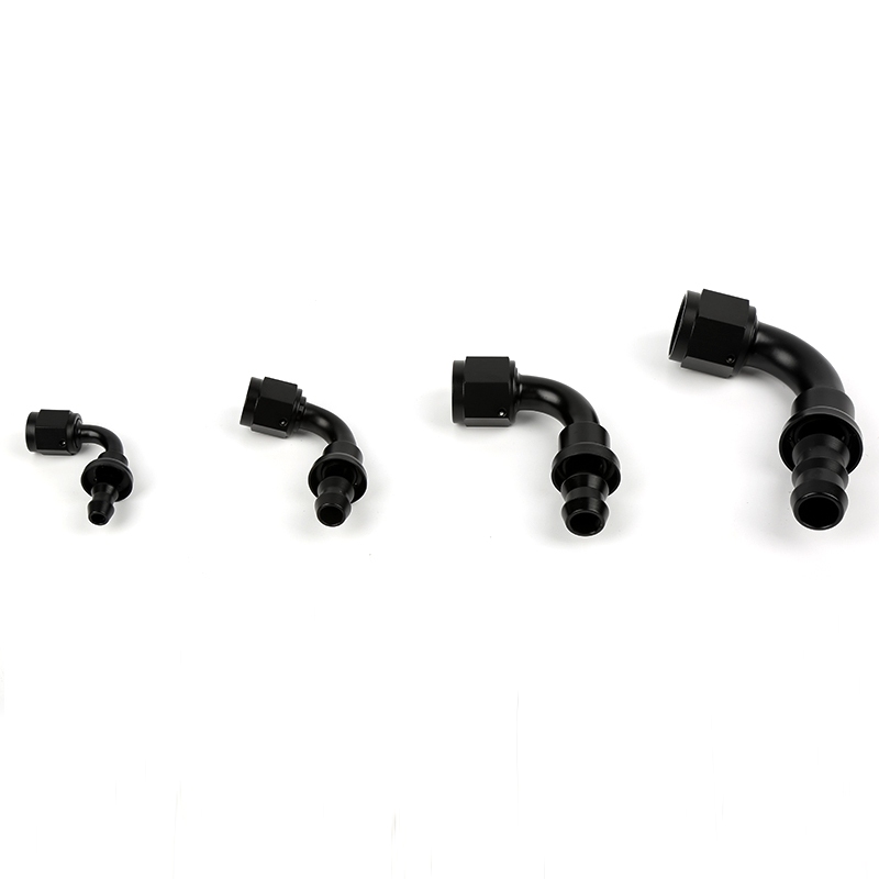 BattleBee Universal AN4/AN6/AN8/AN10 การใช้น้ํามันสายแก๊สท่ออลูมิเนียมท่อ End Adaptor มุมสีดํา 120°/