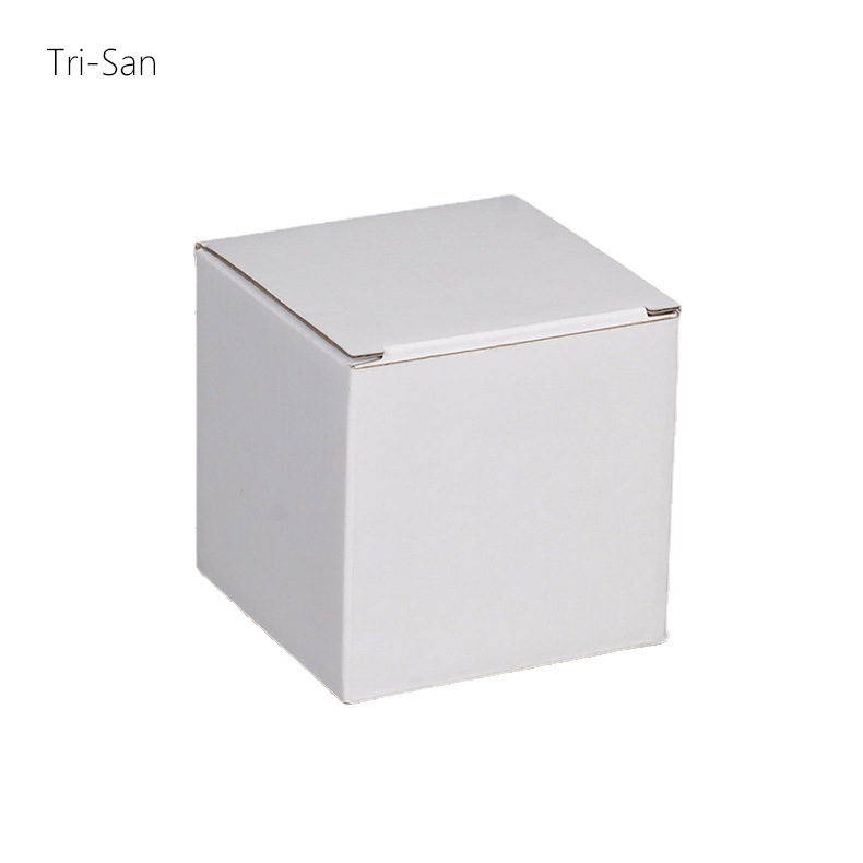 10ชิ้น สี่เหลี่ยมสีขาวกระดาษขนาดเล็กบรรจุภัณฑ์ กระดาษลูกฟูกสามชั้น กล่องบรรจุภัณฑ์ฝาพับ กล่องล็อคก้นสี่เหลี่ยม กล่องบรรจุภัณฑ