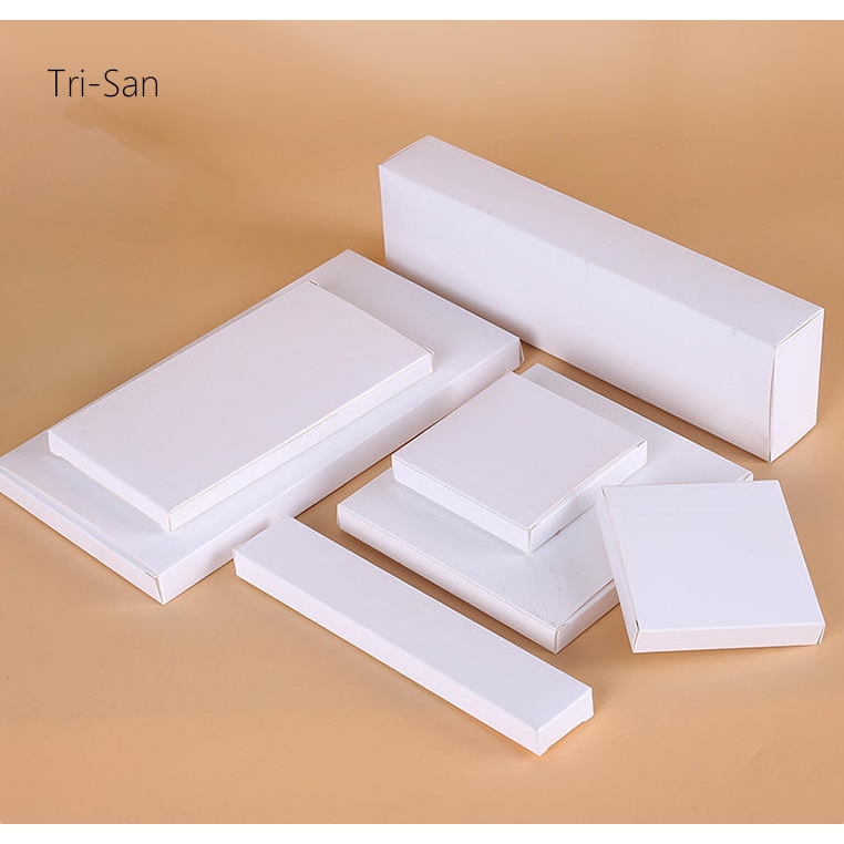 10 ชิ้น กล่องสีขาว, 5X2 ซม./5x3 ซม.~9x2 ซม./9x3 ซม. กล่องสีขาวแบน, กล่องกระดาษสีขาว, กล่องเครื่องสําอาง, กล่องบรรจุภัณฑ์, กล่องแบนสีขาว, ปรับแต่งได้