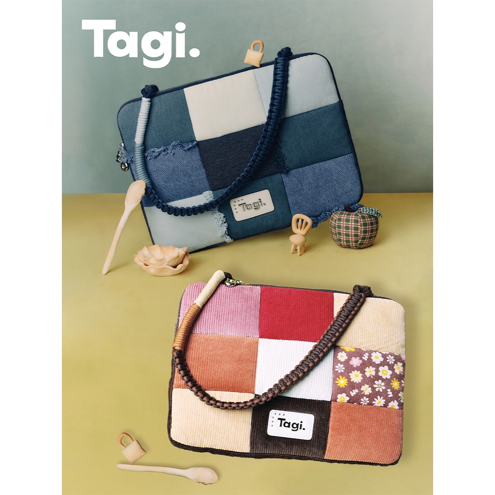 Tagi. Imagine Denim Patchwork Laptop Bag กระเป๋าโน้ตบุ๊กเดนิมแพตช์เวิร์กสุดคูล