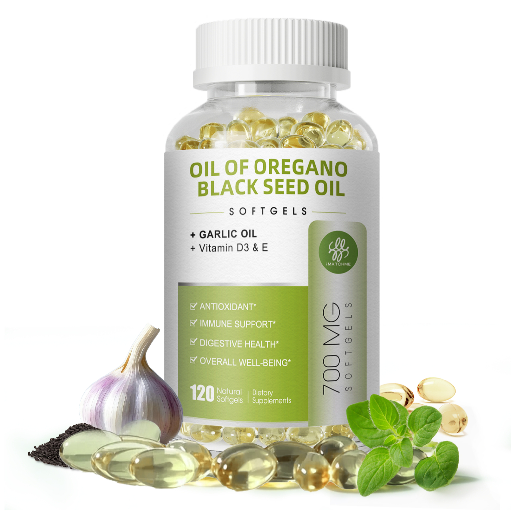 น้ํามันเจลออริกาโนผสมน้ํามันเมล็ดดํา วิตามิน ง3 & จ น้ํามันกระเทียม | ภูมิคุ้มกัน ทางเดินหายใจและย่อยอาหาร | 120 นับ