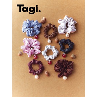 Tagi. Hazelnut Hair Scrunchie ยางรัดผมสีเฮเซลนัท ยางมัดผม โบ…