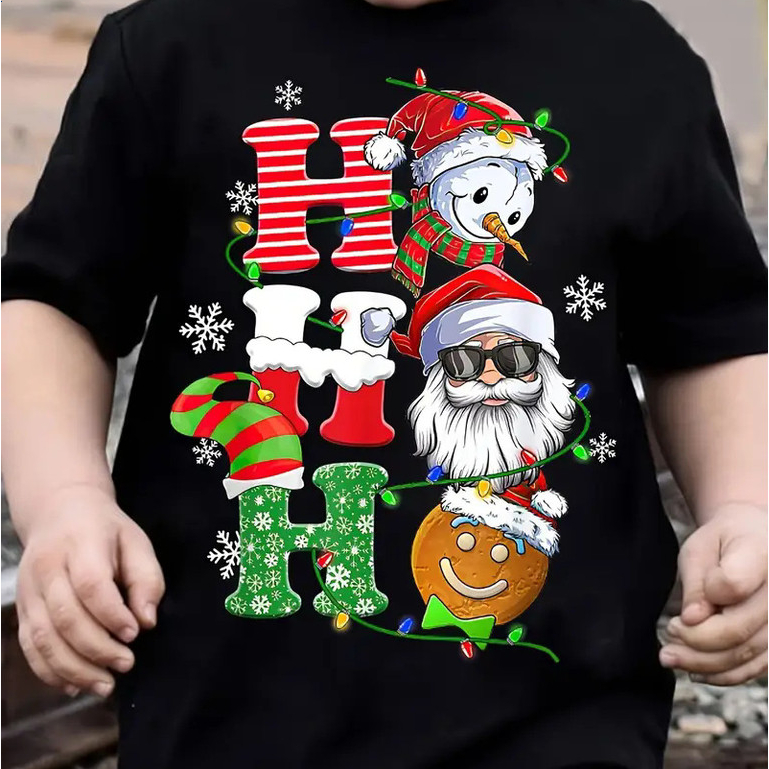 2-10ปี พร้อมส่ง เสื้อยืดเด็กคริสต์มาส สีแดงลายกวางซานต้า ผ้าฝ้ายบริสุทธิ์ Unisex - รูปที่ 3