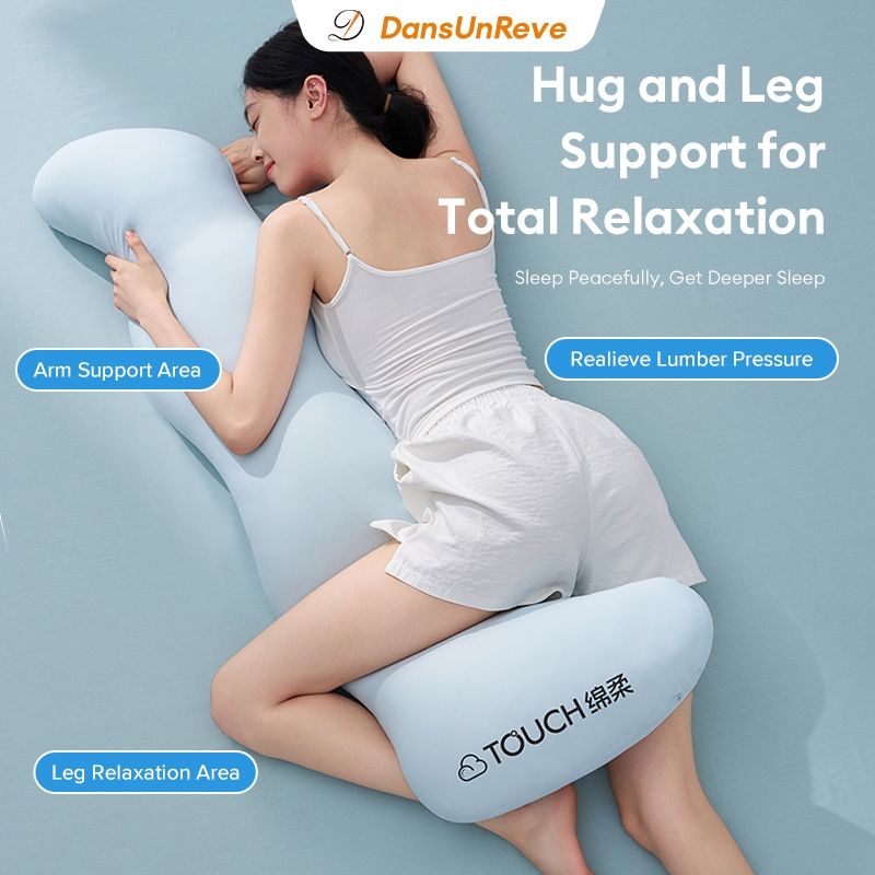 pregnancy pillow หมอนข้างนอนตะแคง 48x115ซม. หนีบขาได้ ถอดซักได้ ระบายอากาศ เหมาะสำหรับผู้ชาย ผู้หญิง และคุณแม่ตั้งครรภ์ ขนาดใหญ่ การยศาสตร์ Ergonomic