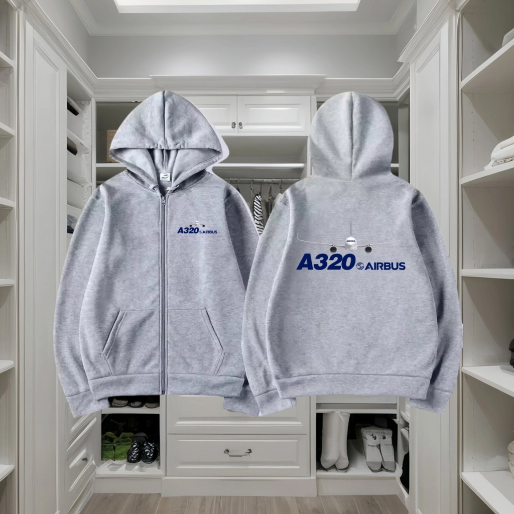 Airbus A320 Hoodie แขนยาว Airbus A320 เครื่องบิน Jet Airport Airbusfan A320fan Airbuslove
