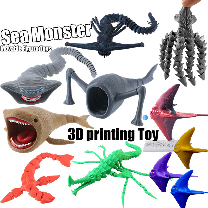 3D การพิมพ์ของเล่น Sea Monster Action Figure Ghost Leviathan Sea Eater El Gran Maja Bloop รุ่น Cuero Sea Eater Articulation ของเล่นสําหรับของขวัญเด็ก