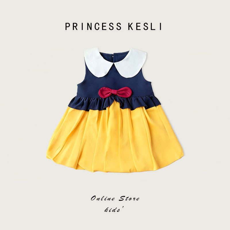 Princess Kesli เด็กผู้หญิง สไตล์แขนกุด ชุดเด็กผู้หญิงน่ารัก เด็กผู้หญิงชุดวันเกิด 1-9 ปี