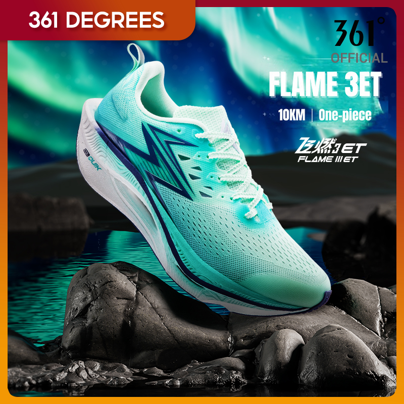 361 Degrees Flame 3 ET รองเท้าวิ่งผู้ชายระบายอากาศกันลื่นทนทาน 672512226F