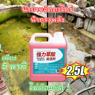 น้ำยาขจัดยับยั้งตะไคร่น้ำ การขจัดเชื้อรา ผงขจัดคราบตะไคร่น้ำ 2.5L สำหรับบ่อปลา พื้นบ้าน บริเวณที่มีตะไคร่น้ำ ผงกำจัดน้ำ คาบฝังลึกออกกระจุยในพริบตา ขัด ใช้ง่ายแค่เทราดแล้วล้างออก ไม่เปลืองแรงขัด น้ำยาขัดพื้น น้ำยาห้องน้ำ ผงพื้น